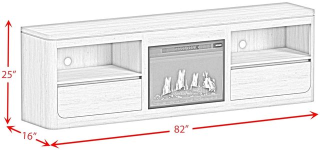 Elements International Rosalie Black 82" TV Console with Fireplace Insert -2