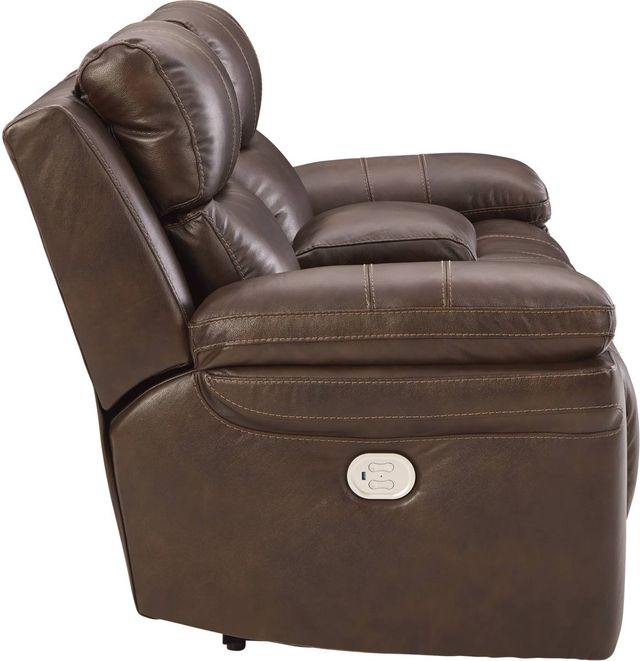 Signature Design by Ashley® Edmar Chocolate Power Reclining Console Loveseat-3