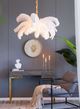 A & B Home Gold/White Ostrich Feather Chandelier-4