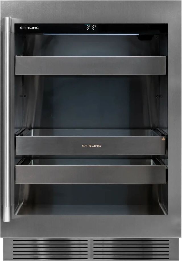 Stirling 24" 5.3 Cu. Ft. Stainless Steel Built In Beverage Center-1