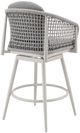 Armen Living Rhodes Gray/White Aluminum Outdoor Swivel Bar Stool-2