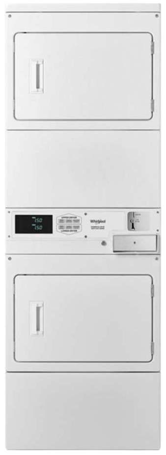 Whirlpool Commercial® 14.8 Cu. Ft. White Coin Drop Gas Stack Dryer-0