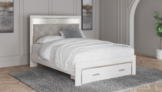 Signature Design by Ashley® Altyra White King Upholstered Storage Panel Bed-4