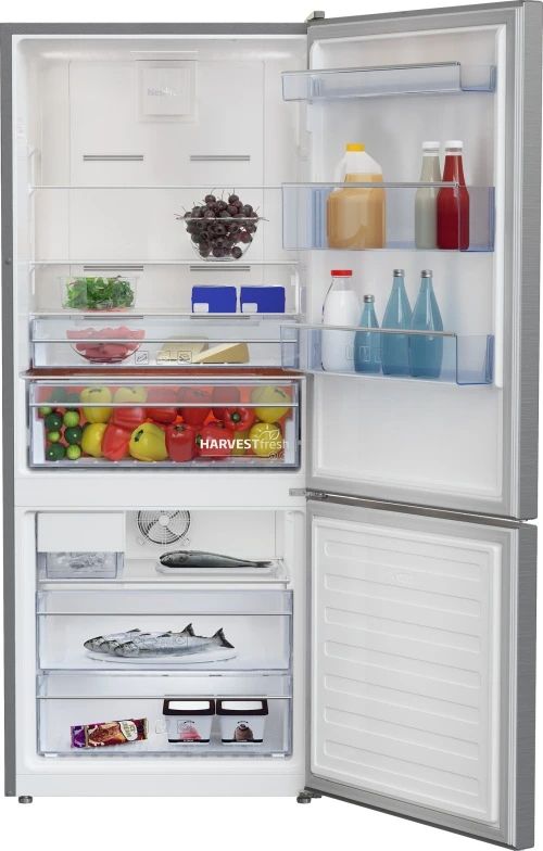 Beko 28" 13.8 Cu. Ft. Fingerprint-Free Stainless Steel Counter Depth Bottom Freezer Refrigerator-3