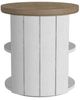 Flexsteel® Melody Gray Parquet Round End Table with Distressed White Base-3