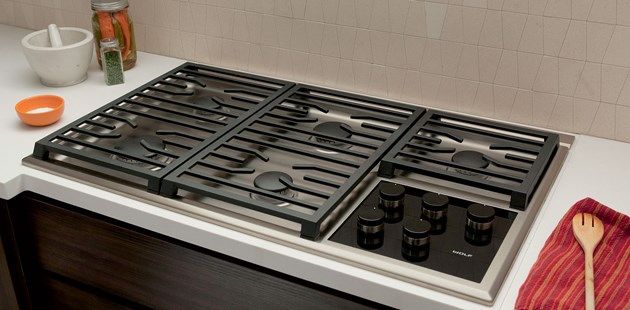 Wolf® 36" Stainless Steel Transitional Liquid Propane Cooktop-1