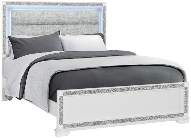 Global Furniture USA Soleil White Queen Panel Bed-0