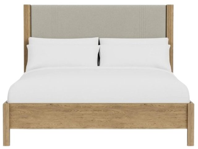 Riverside Furniture Davie Pale Oak King Upholstered Panel Bed-2