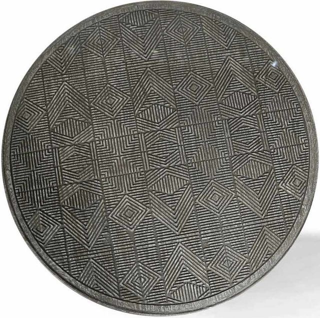 Parker House® Crossings Serengeti Sandblasted Glass Top Round Cocktail Table with Fossil Grey Base -1