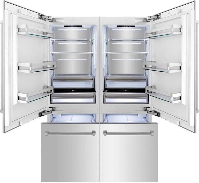ZLINE 60" 32.2 Cu. Ft. Stainless Steel Built In French Door Refrigerator with Water Dispensers and Ice Makers-1