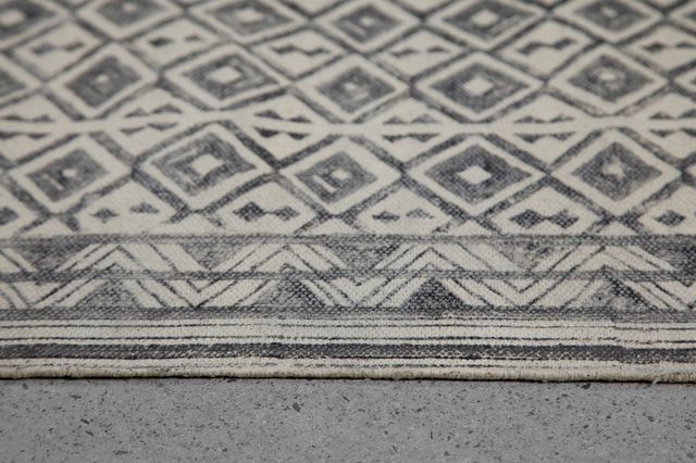 Renwil® Tusca Black Off-White 5'2" x 7'2" Area Rug-1