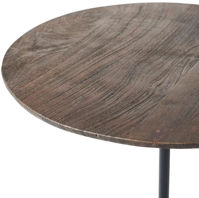 Renwil® Argos Walnut Side Table with Matte Black Base-2