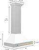 ZLINE Autograph Edition 30" Satin Stainless Steel Convertible Wall Mounted Range Hood with White Matte Shell and Polished Gold Handle-1