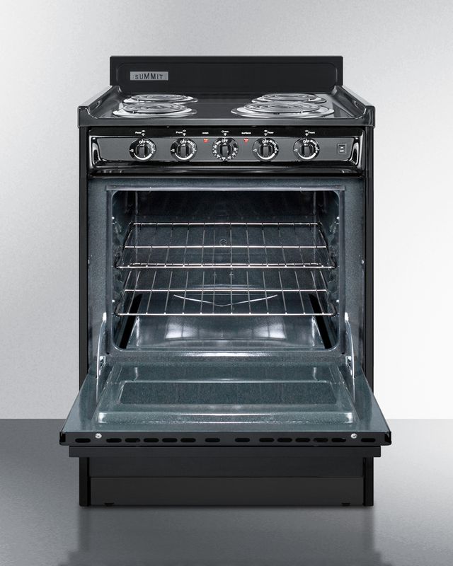 Summit® 24" Black Freestanding Electric Range-2