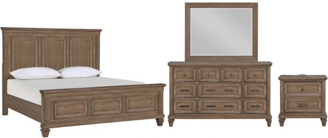 New Classic® Home Furnishings Mariana 4-Piece Vintage Mocha Eastern King Bedroom Set-0
