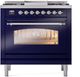 Ilve® Nostalgie II Series 36" Midnight Blue Pro Style Dual Fuel Range-0