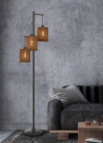 Cal® Lighting & Accessories Connell Dark Bronze Floor Lamp-1