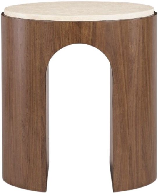Hooker® Furniture Eleana Light Caramel End Table with Medium Wood Base-2