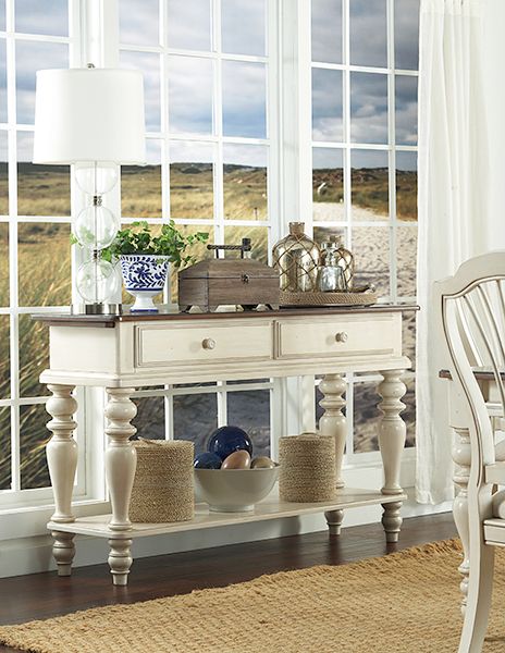 HH2 Home Pine Island Old White/Dark Pine Sideboard-1