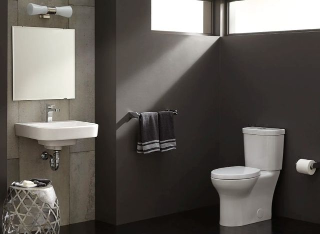 DXV Equility® Canvas White Two-Piece Dual Flush Chair Height Elongated Toilet with Seat-1