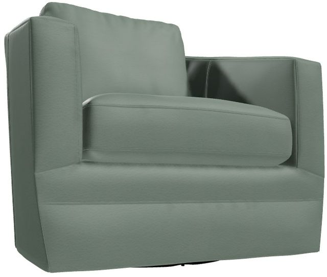Craftmaster® Customizable CM Leather Barrel Back Swivel Chair-2