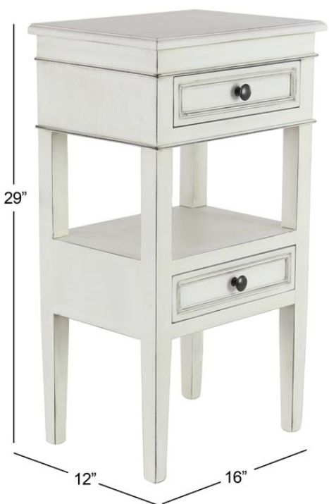 Deco Marche White 2-Drawer Accent Table-2