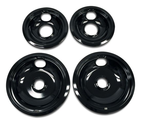 Whirlpool Replacement Burner Bowls - 4 Pack - Black-0
