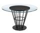 Armen Living Veronica Glass Top Round Dining Table with Black Base-1