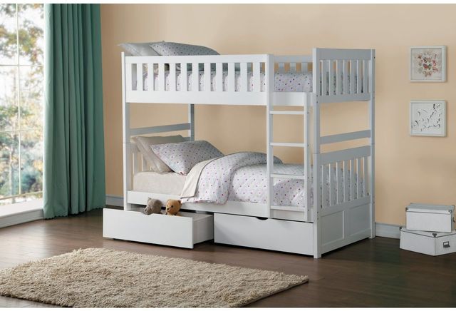 Homelegance® Galen White Youth Twin/Twin Storage Bunk Bed-1
