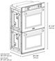 ZLINE Autograph Edition 30" Satin Stainless Steel with Polished Nickel Helix Handles Professional True Convection Double Wall Oven with Air Fry and Self Clean-1