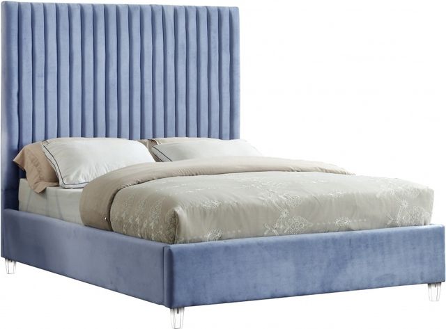 Meridian Furniture Candace Sky Blue Velvet Full Bed-0