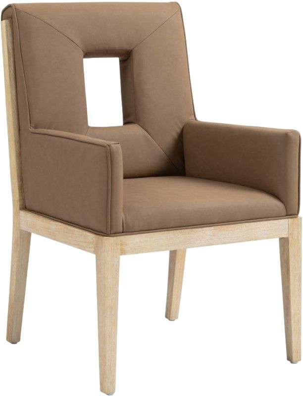 Meridian Furniture Gwendolyn Brown/Natural Vegan Leather Dining Chair-0