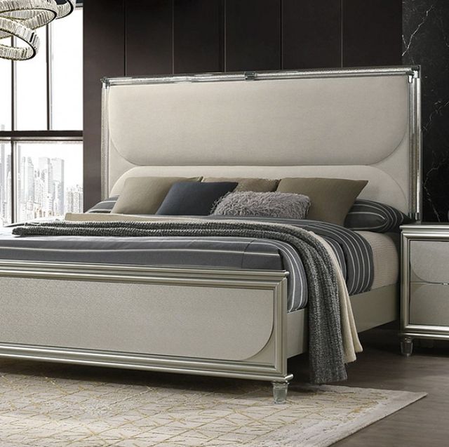 Furniture of America® Sheridan 4-Piece Dark Walnut/White Queen Bedroom Set-2