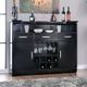 Furniture of America® Alena Black Bar Table with Silver Accents-1