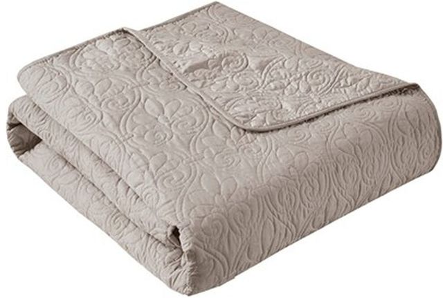 Olliix by Madison Park Quebec Khaki Oversized Quilted Throw-0