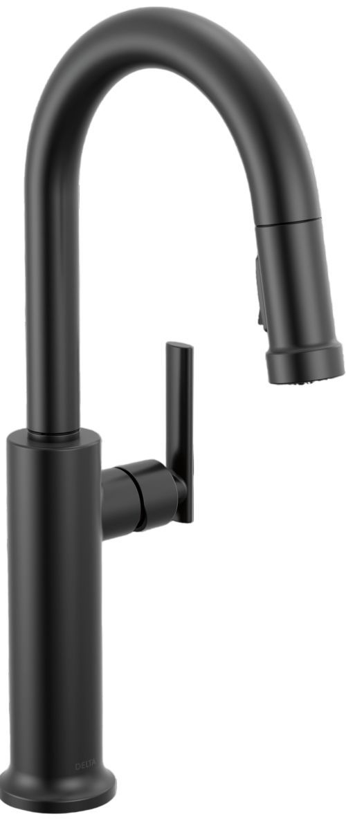 Delta Altado™ Single Matte Black Handle Pull-Down Bar Kitchen Faucet-0