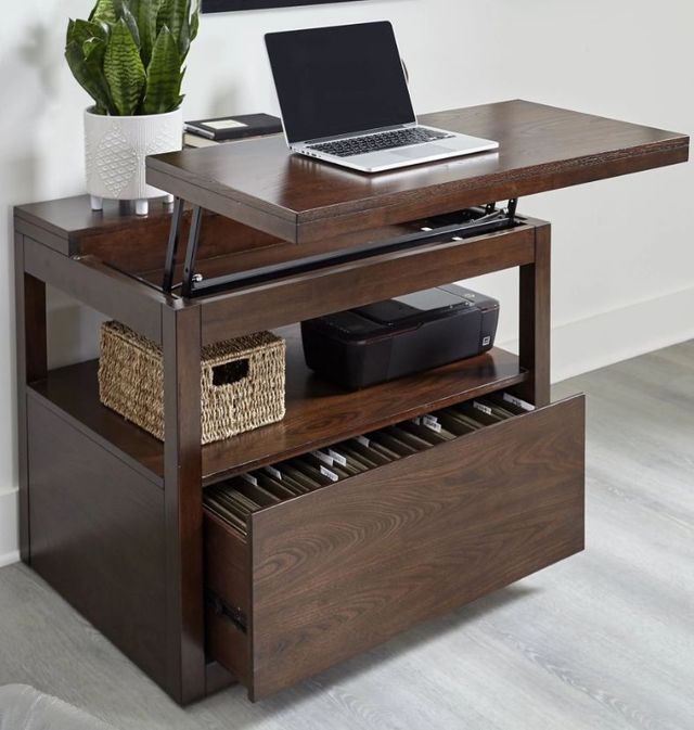 Parker House® Elevation Warm Elm Functional File with Lift Top-2