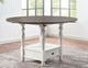 Joanna 5-Piece Mocha Drop-Leaf Counter Set with Ivory Base-3
