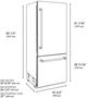 ZLINE Autograph Edition 36" 19.8 Cu. Ft. Stainless Steel Built In Bottom Freezer Refrigerator with Champagne Bronze Helix Handles and Water Dispenser-2