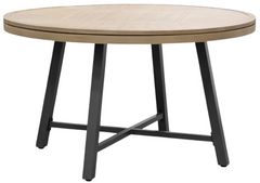 Furniture of America® Lyon Brown/Natural Outdoor Game Table with Black Base