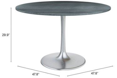 Zuo® Modern Metropolis Gray Dining Table with Steel Base-3