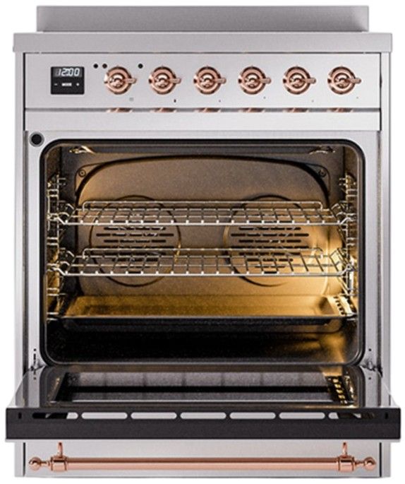 Ilve® Nostalgie II Series 30" Stainless Steel Pro Style Induction Range-1