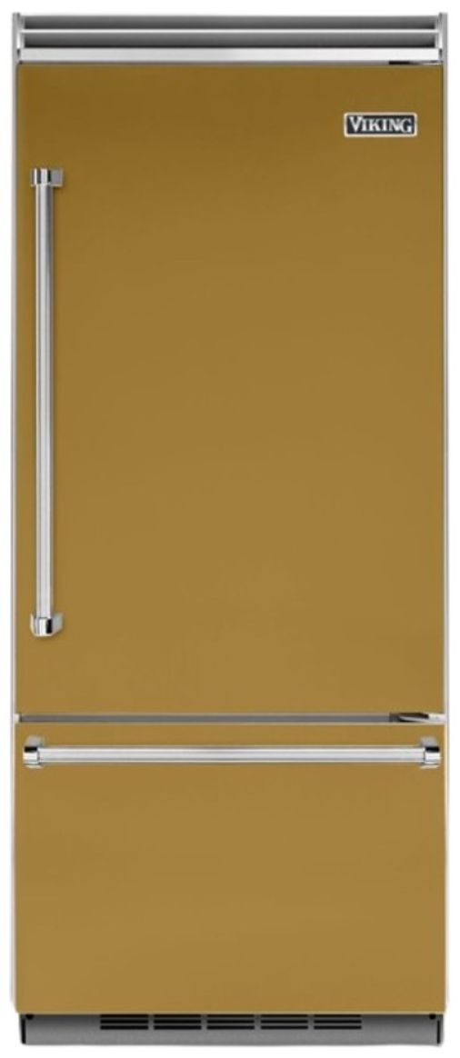 Viking® 5 Series 36 in. 20.4 Cu. Ft. Golden Hour Built In Counter Depth Right Hinge Bottom Freezer Refrigerator-0