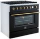 FORNO® Marco Series Alta Qualita 36" Black and Antique Brass Pro Style Gas Range-2