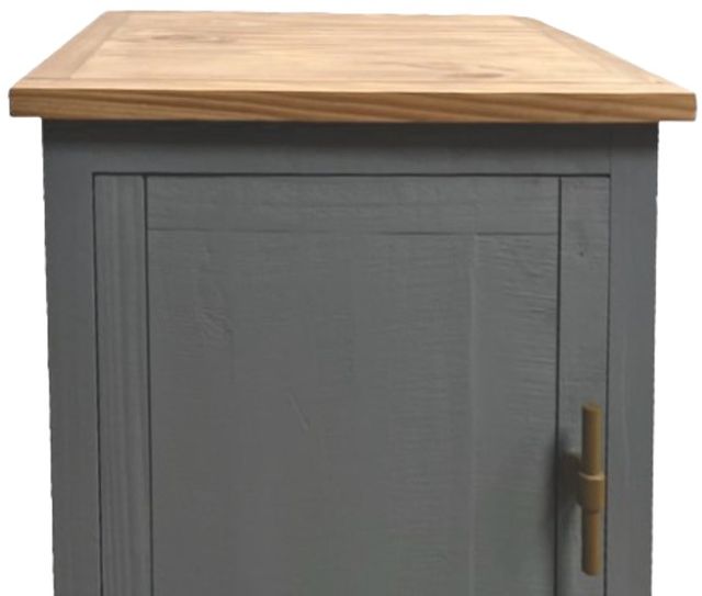 Million Dollar Rustic Harbor Brown End Table with Gray Base-1