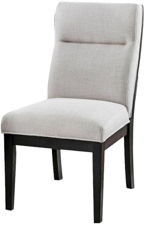 Furniture of America® Jasmin 2-Piece Beige/Black Dining Side Chair Set-2