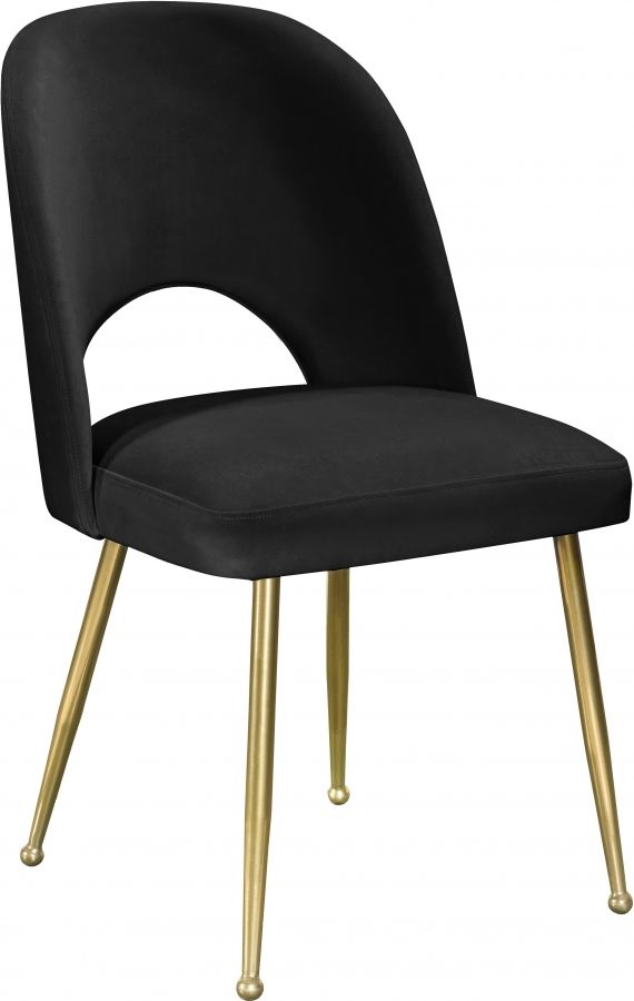 Meridian Furniture Logan Black/Gold Velvet Dining Chair-0