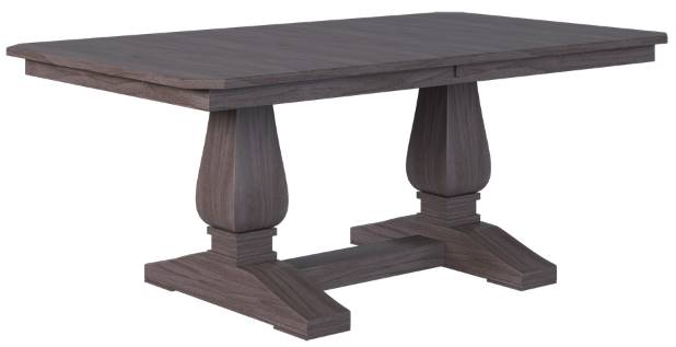 Country View Woodworking Customizable Lenox Cherry Top 48" Dining Table with 4-Leaves and Brown Maple Base