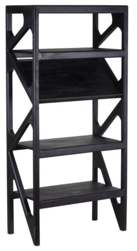Porter International Designs Canberra Black Small Bookcase-0