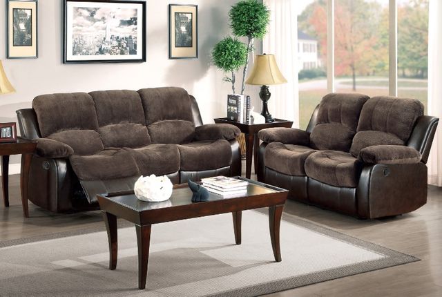 Homelegance® Cranley Chocolate Manual Double Reclining Loveseat-1